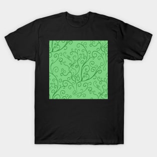 Green Vines Pattern T-Shirt
